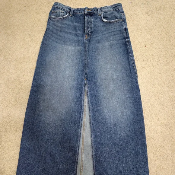 Zara Blue Denim Maxi Skirt and Vest Set ZARA - Picture 6 of 14